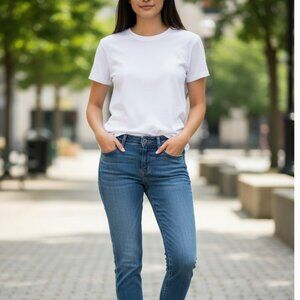 Silver Jeans ALEX Womens Size 29 Light Medium Wash Blue Cropped Denim Jeans